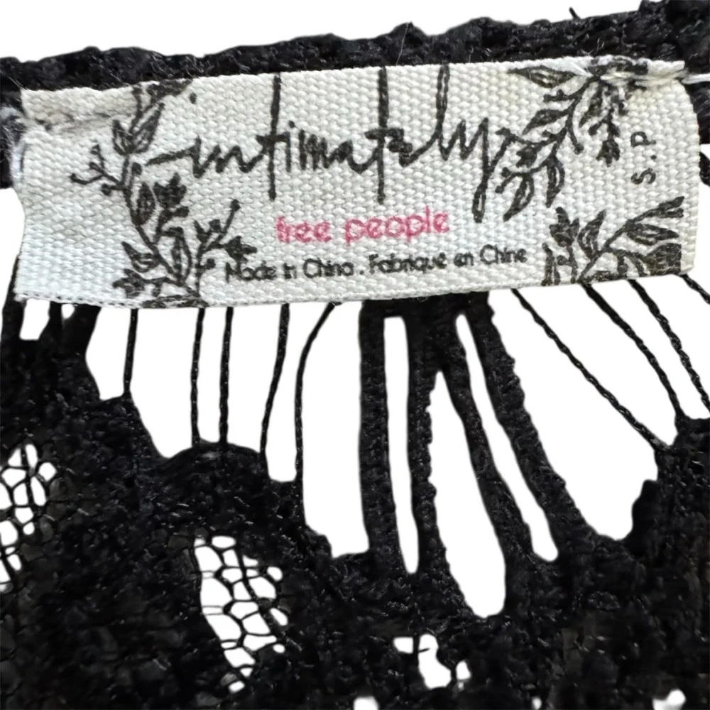 Intimately Free People Peekaboo Lace Hi-Low Dress | Black | S - Picture 2 of 13